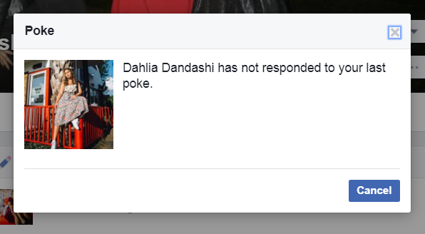screenshot: Dahlia Dandashi has not responded to your last poke