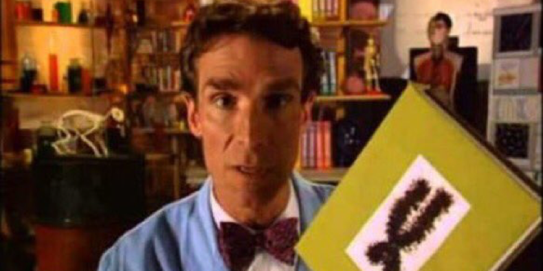 bill nye holding up chromosomes