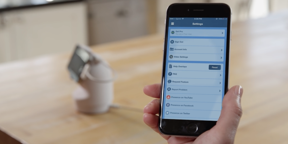 free home security apps : Presence app on an iPhone