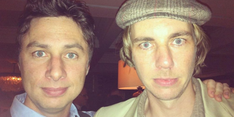 Zach Braff stands next to Dax Shepard