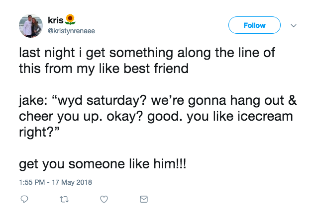A tweet describing a WYD scenario