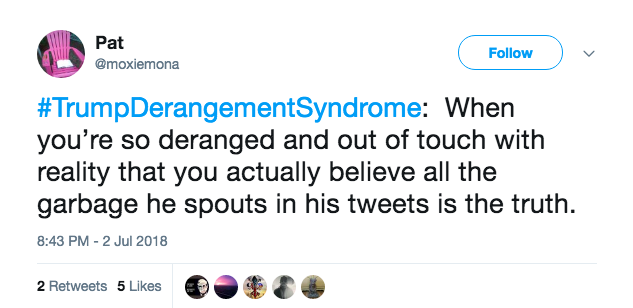 what is #trumpderangementsyndrome