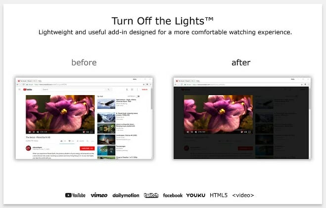 best chrome extensions : turn off the lights