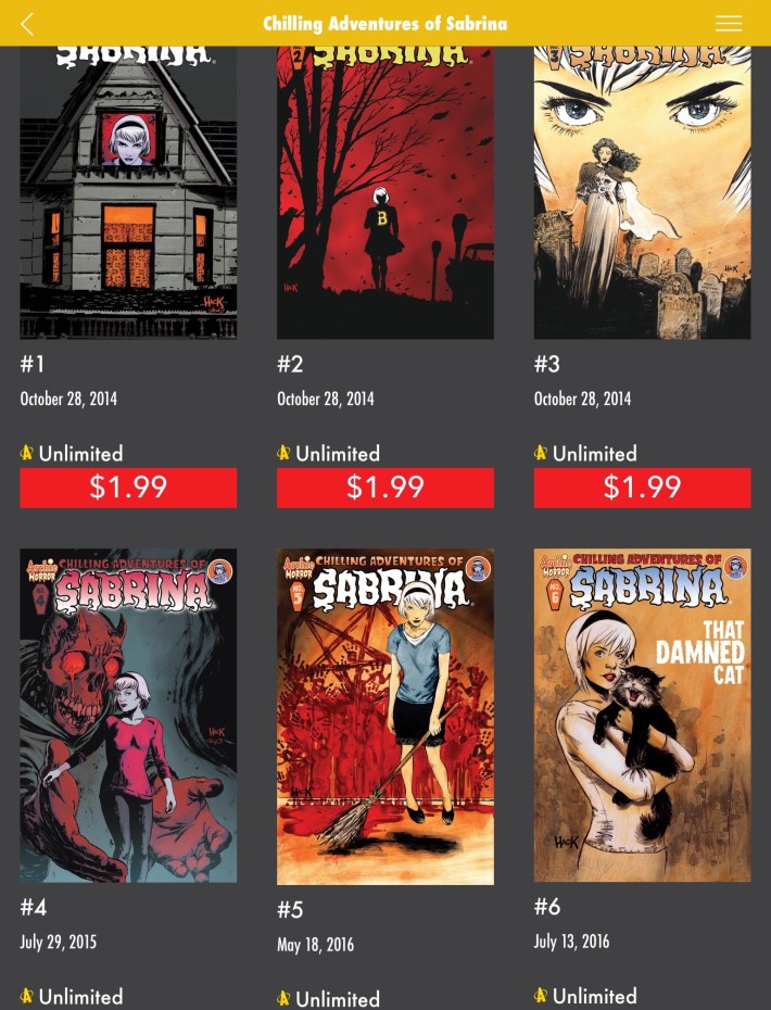 how to read chilling adventures of sabrina archie unlimited