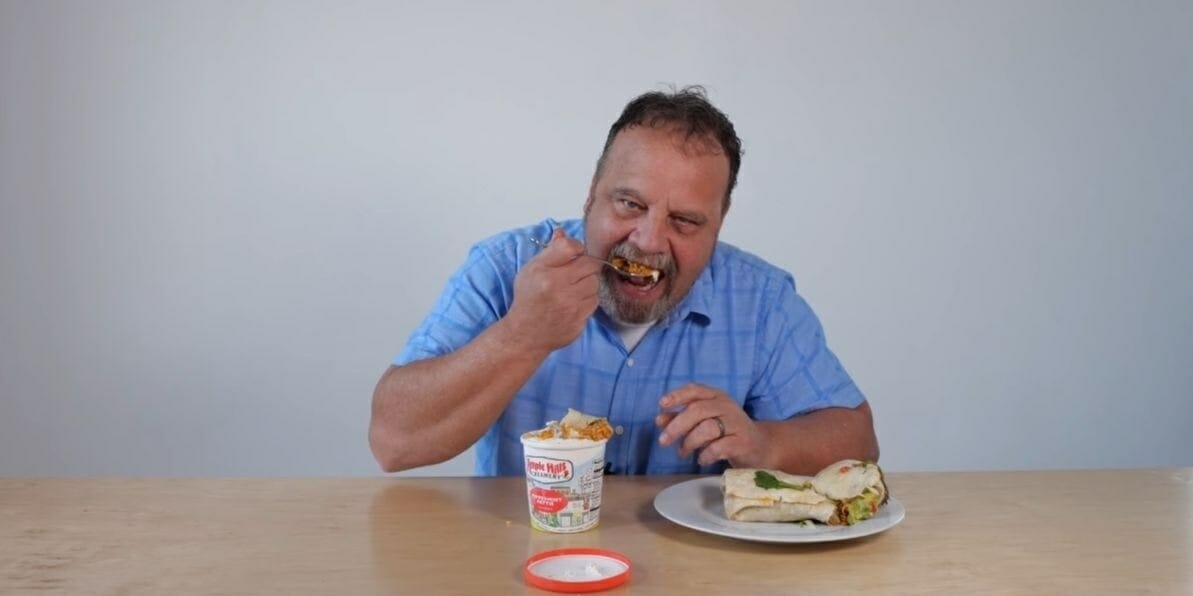 man eats food youtube ice cream