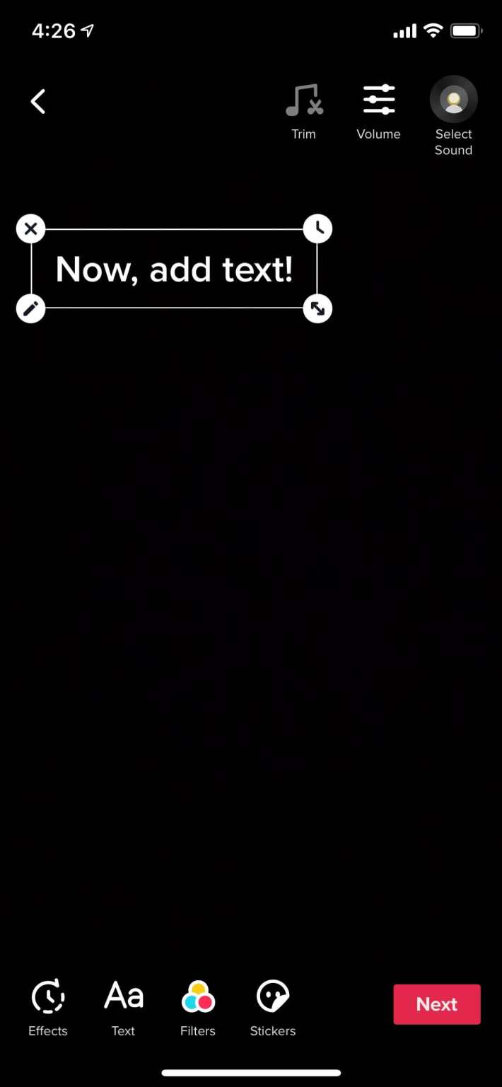 how to add text on tiktok