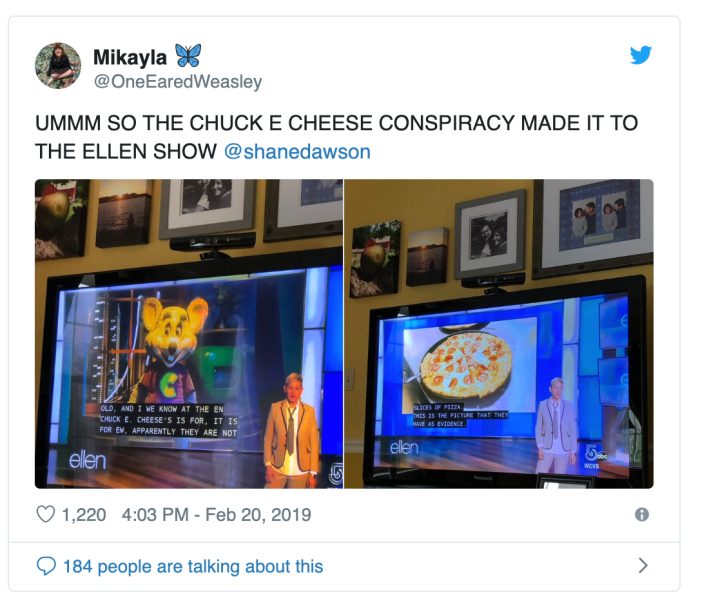 chuck e cheese recycles pizza conspiracy theory