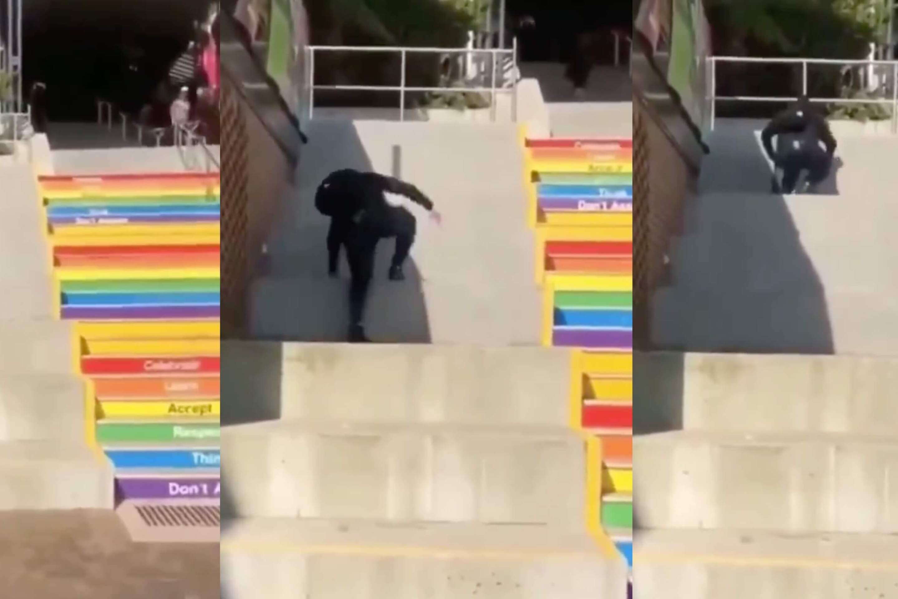 homophobe-rainbow-stairs-video