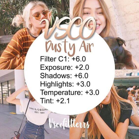 vsco filter codes