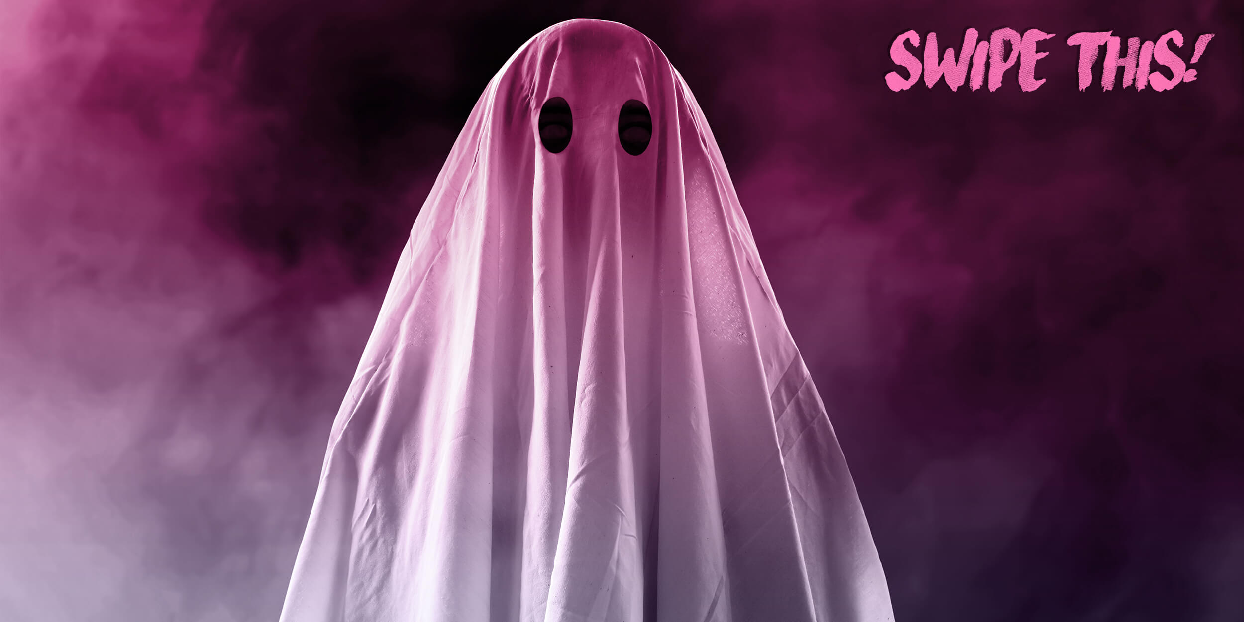 person in white sheet as ghost