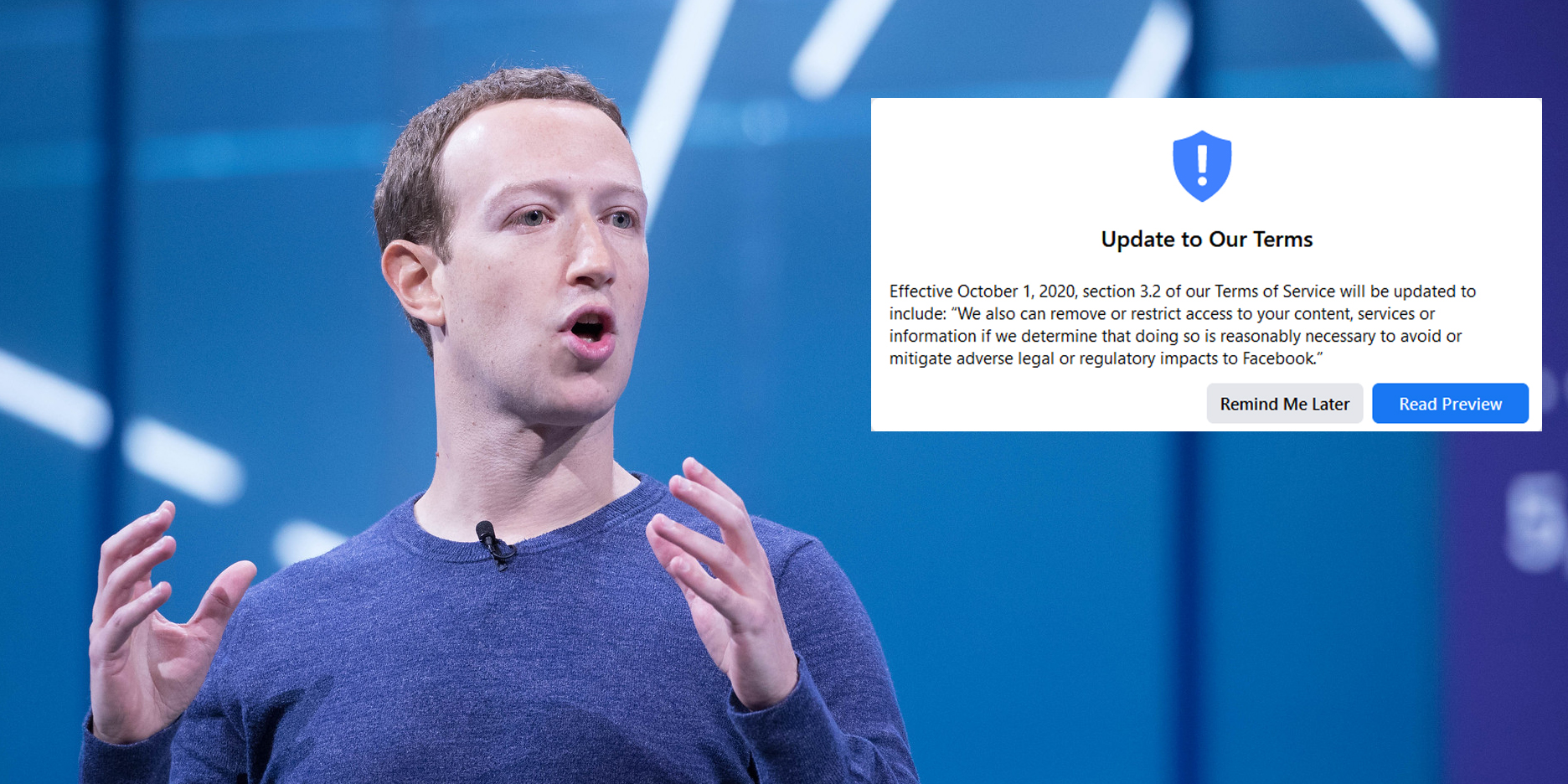 Facebook Update Terms Of Service Section 230