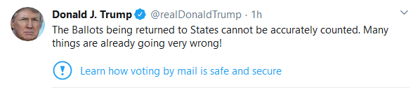 Trump twitter mail in ballots learn how voting by mail is safe and secure label