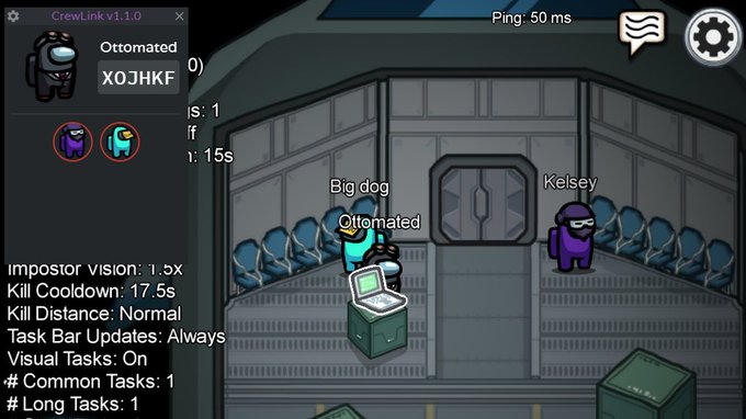 Ottomated showing the initial CrewLink release for Among Us.