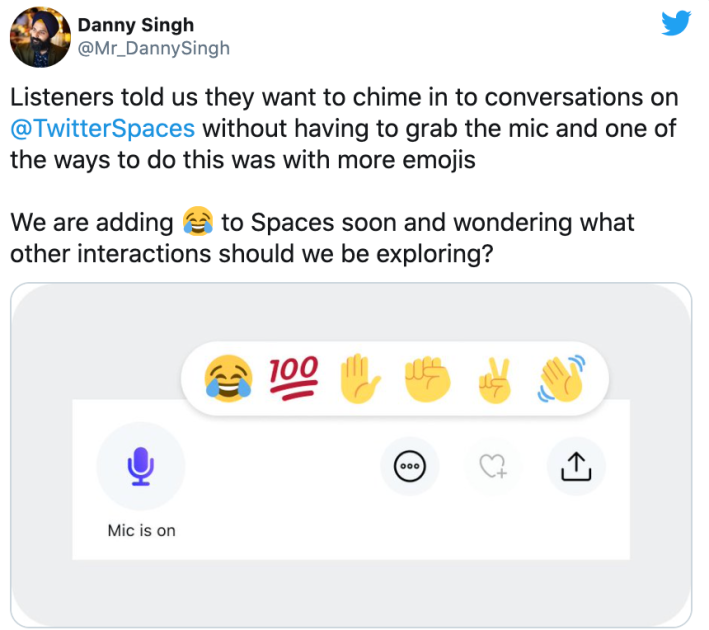 Twitter employee shares emoji features on Twitter Spaces