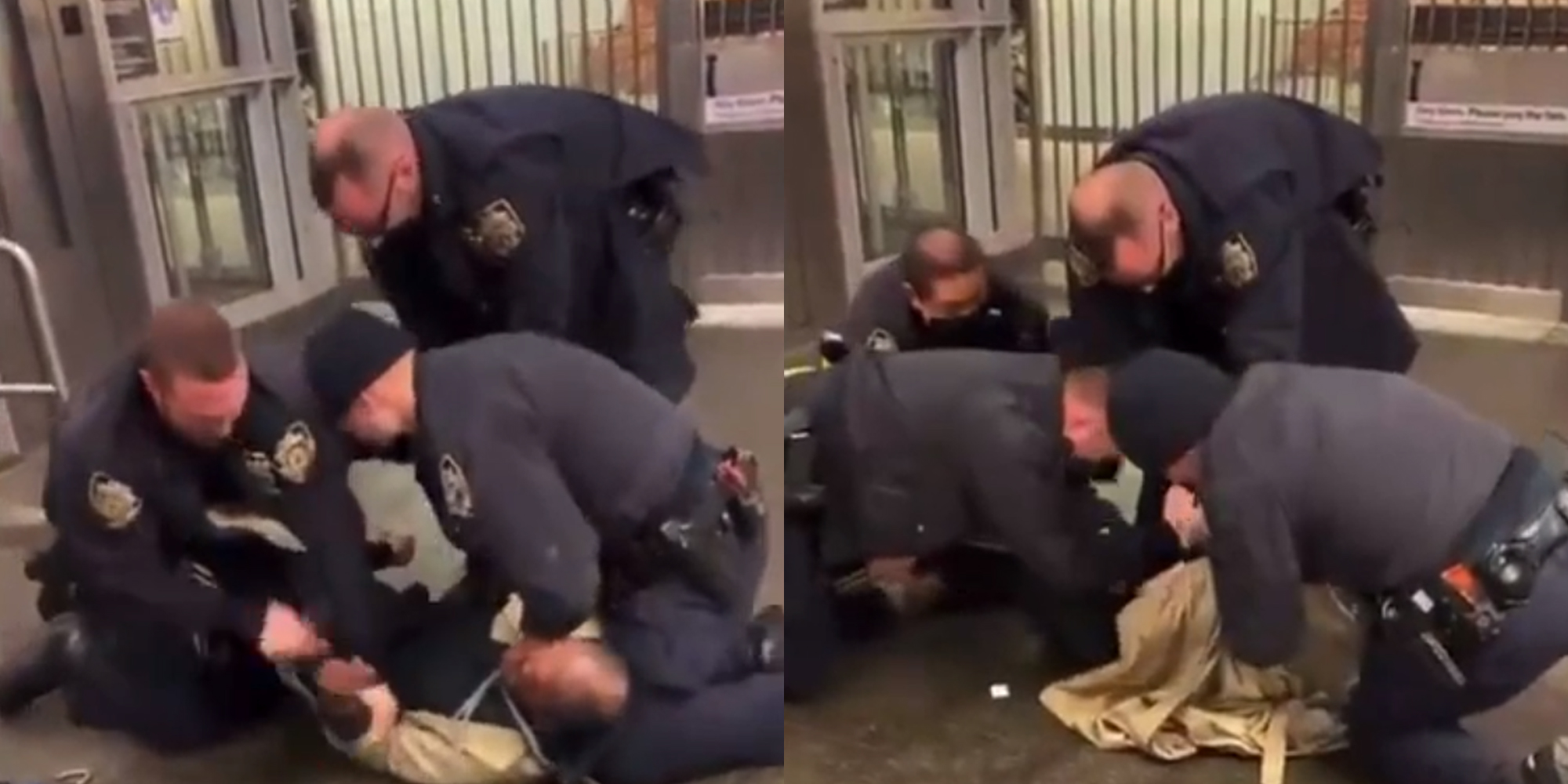 NYPD officers punch subdued man