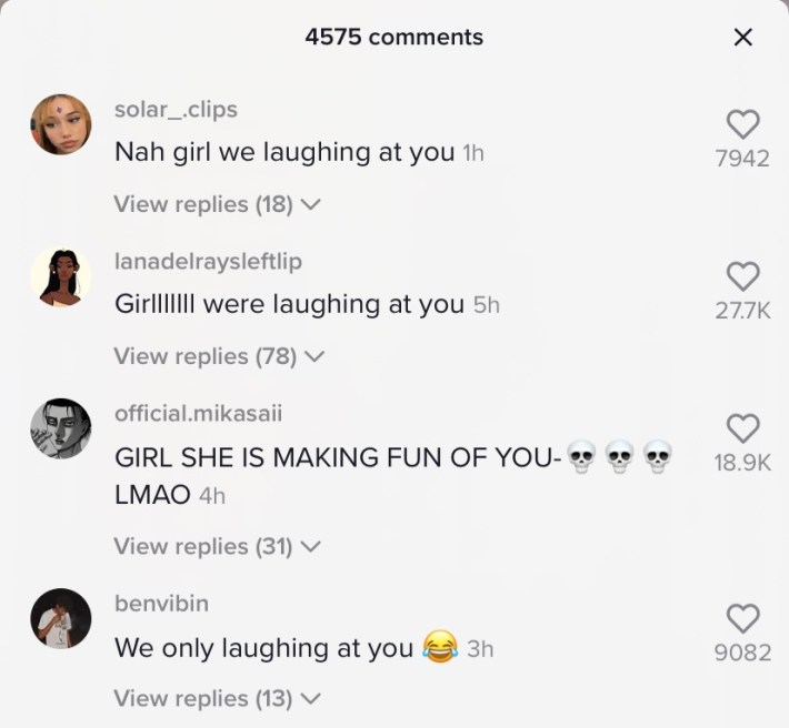comments making fun of bria under her duet of bhad bhabie making fun of her