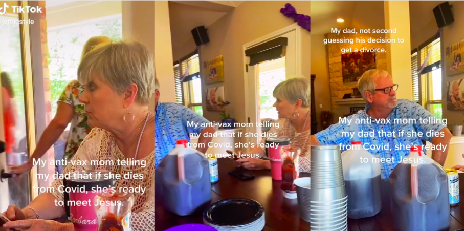 Anti-Vaxx mom talking to her husband