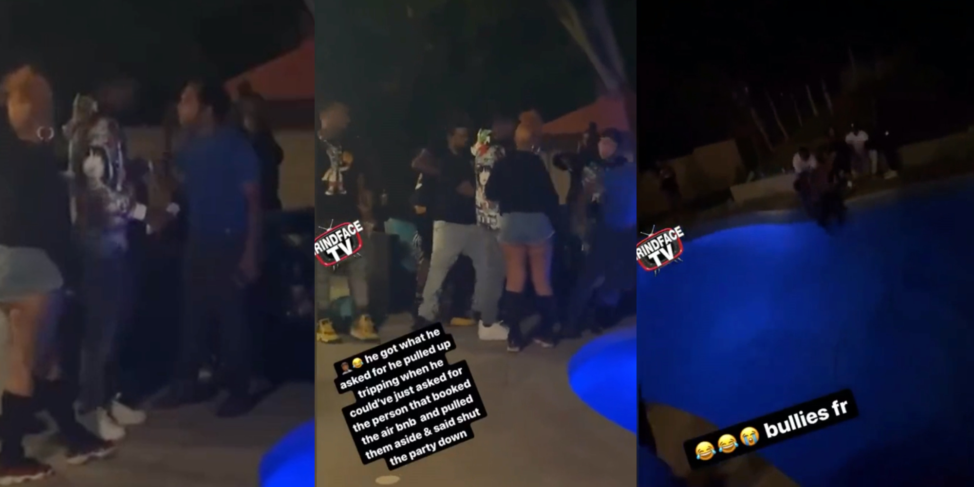 Airbnb host - shoved in pool