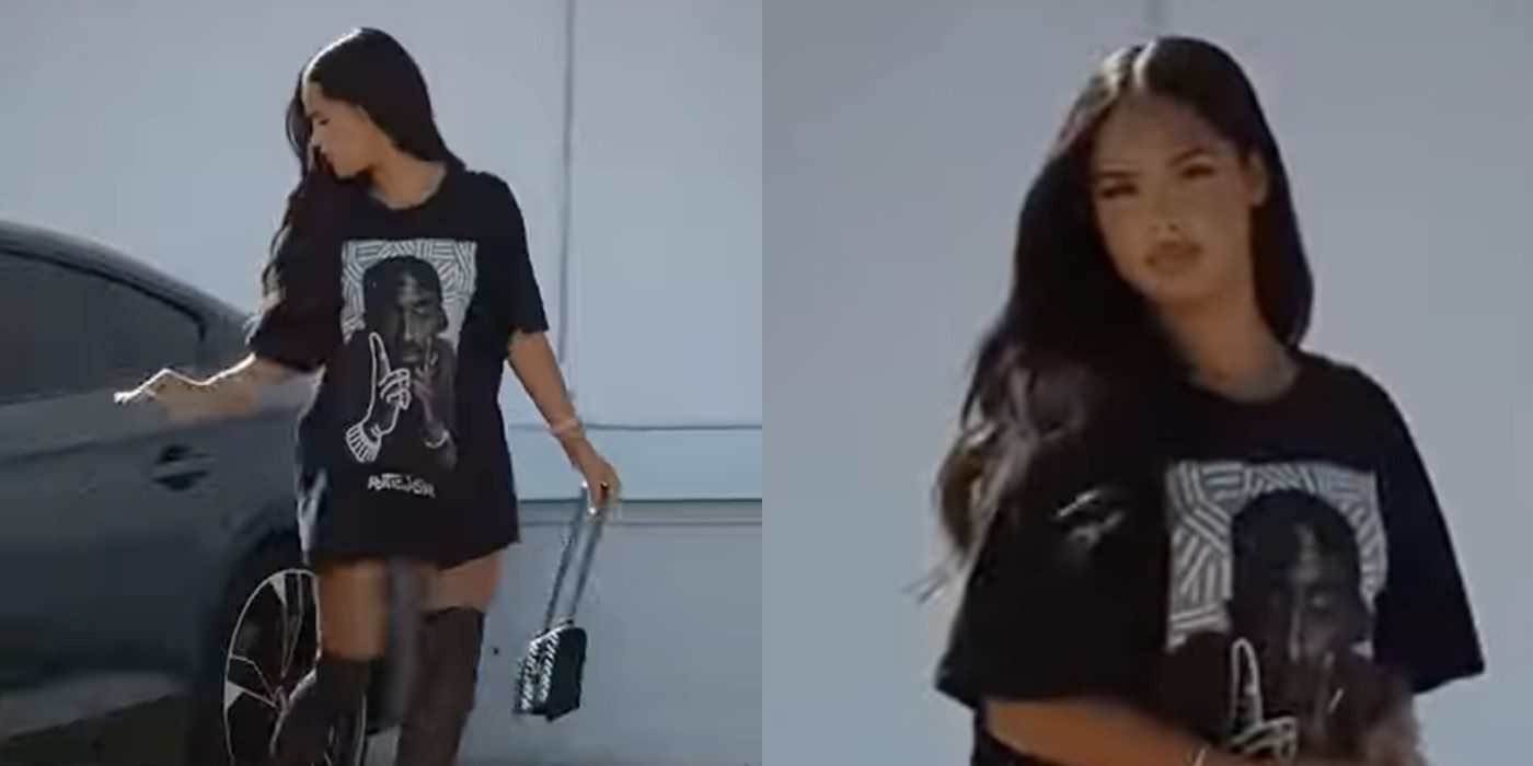 Emma Hallberg seen in the new video