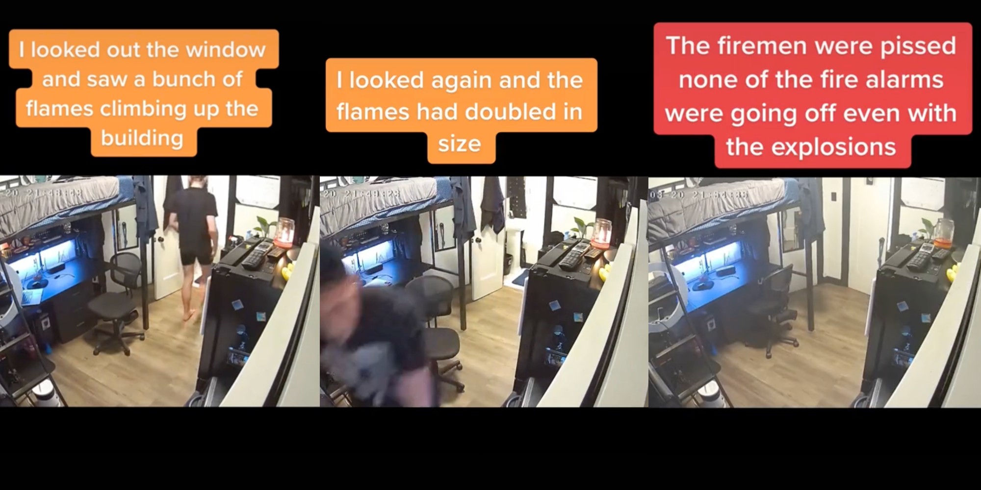 tiktoker's apartment catches on fire, no fire alarms go off