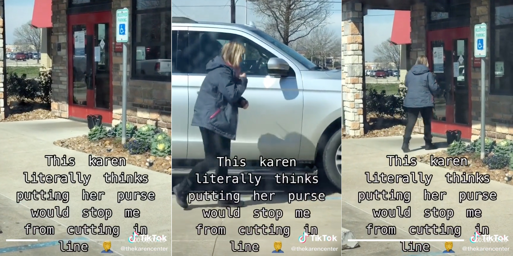 Karen uses purse to hold place in line Chili's
