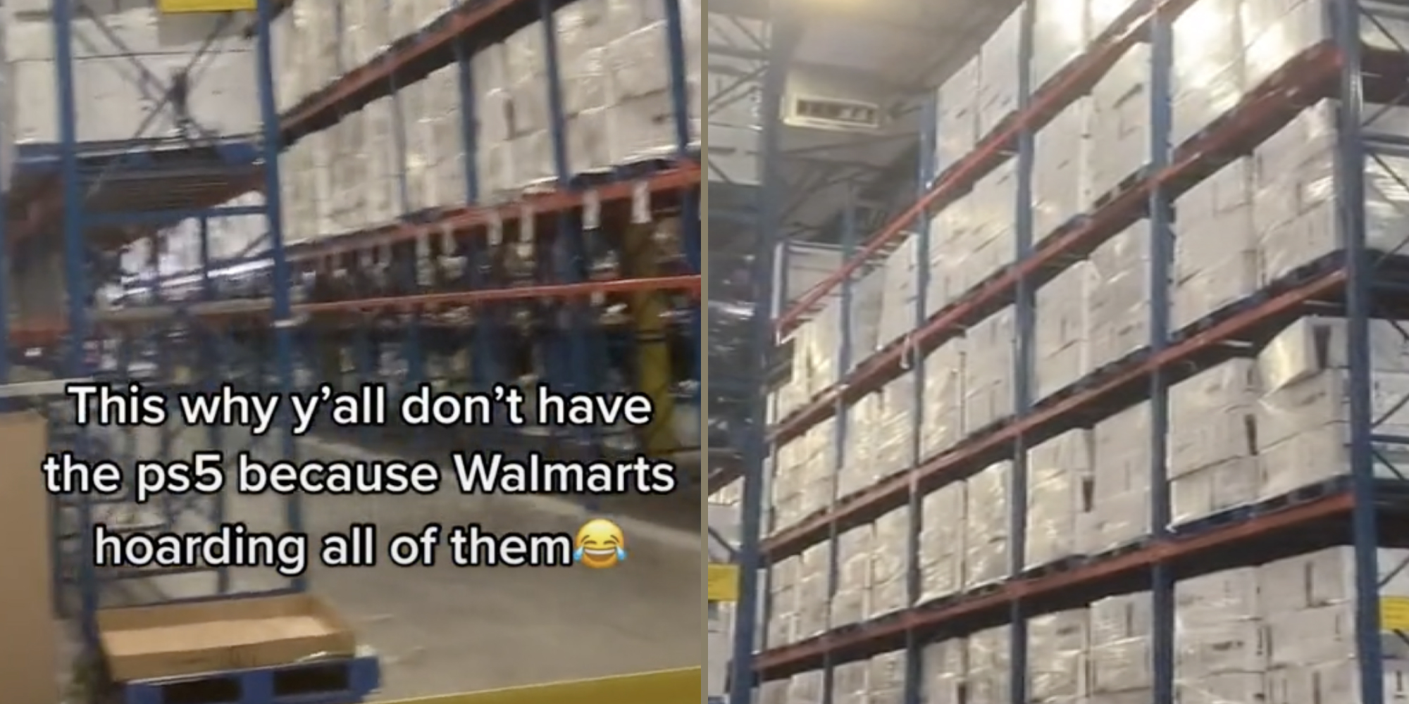 ps5s in walmart warehouse