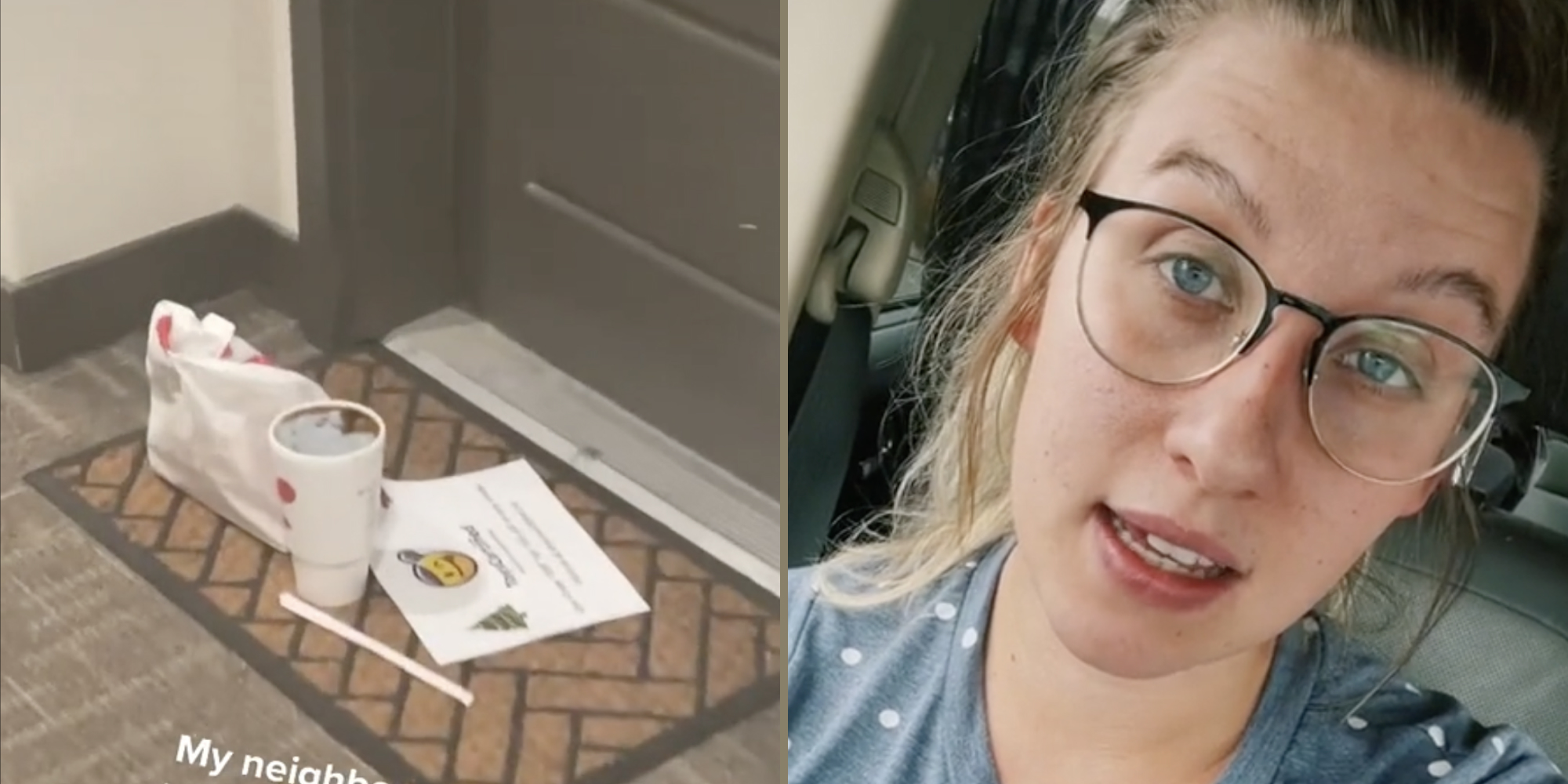 uber eats on doorstep, tiktoker speaking