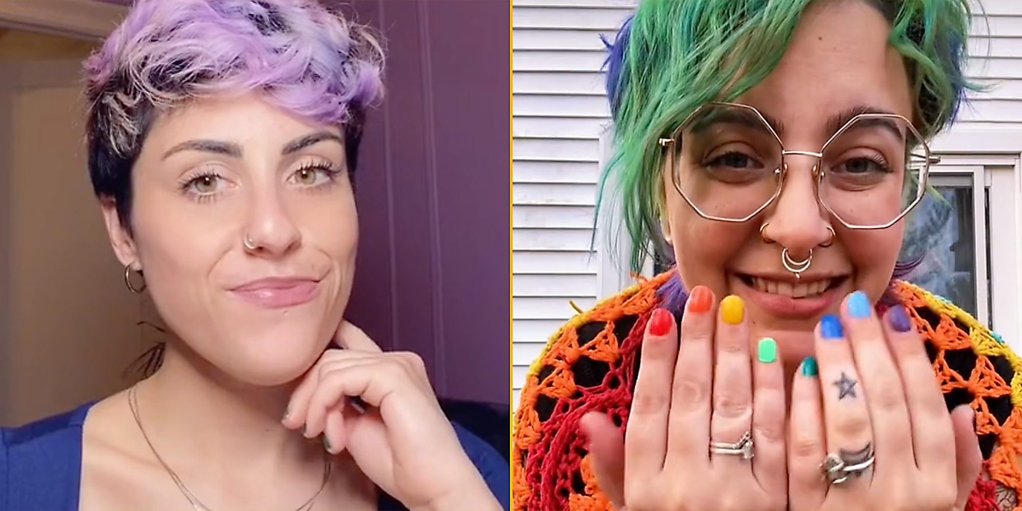 Two women looking into camera.