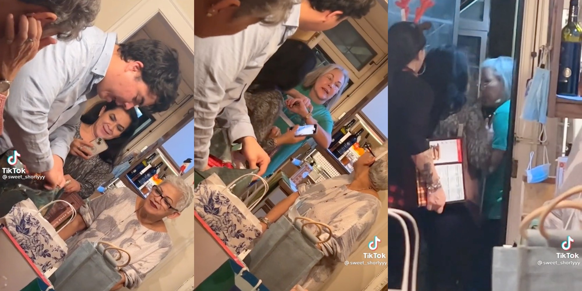 woman entering a family's home uninvited