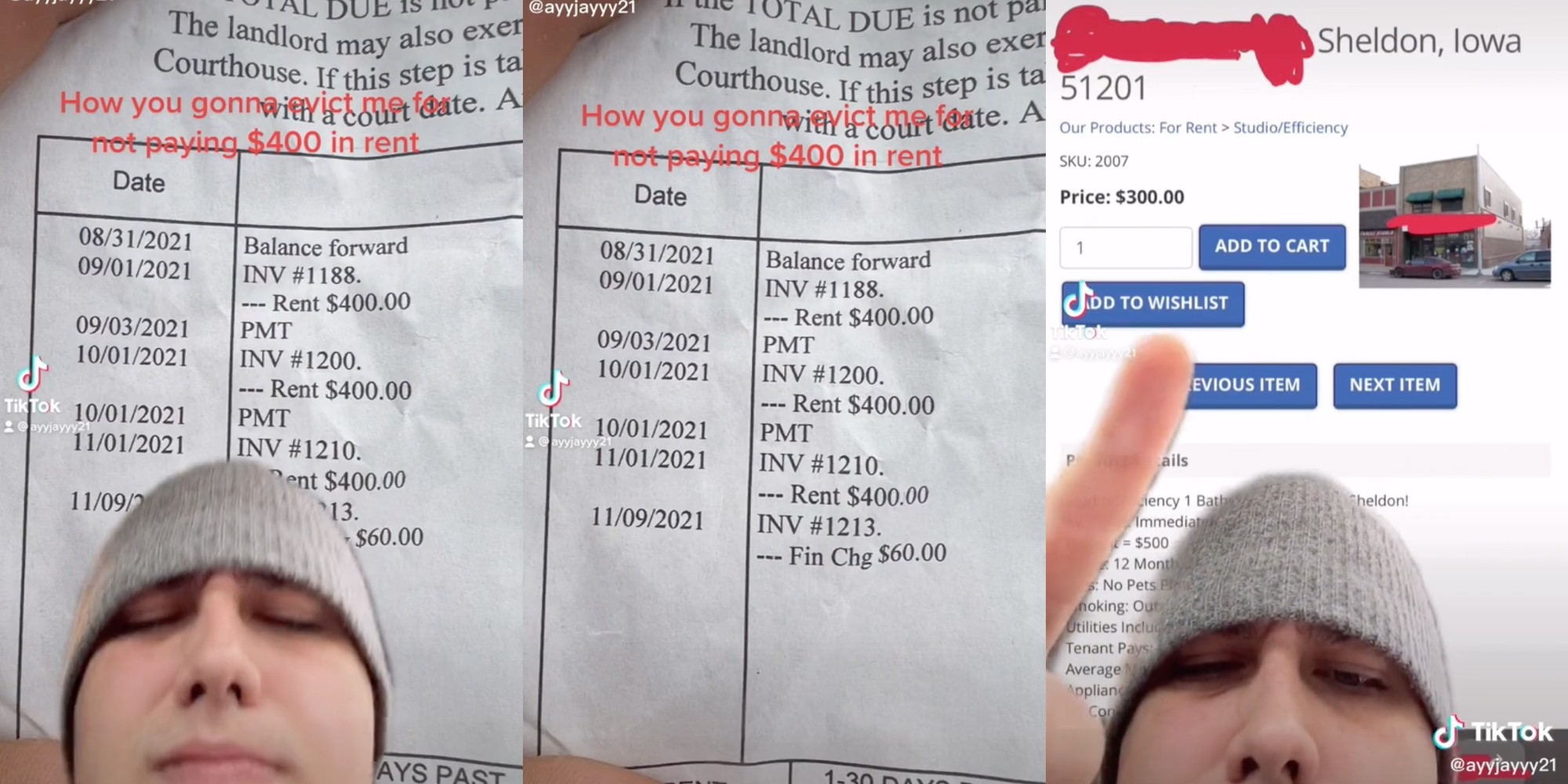 eviction notice with incorrect rent receipts