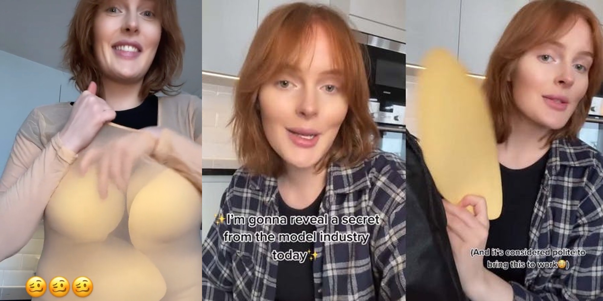 "Fat pads" used on a plus-size model