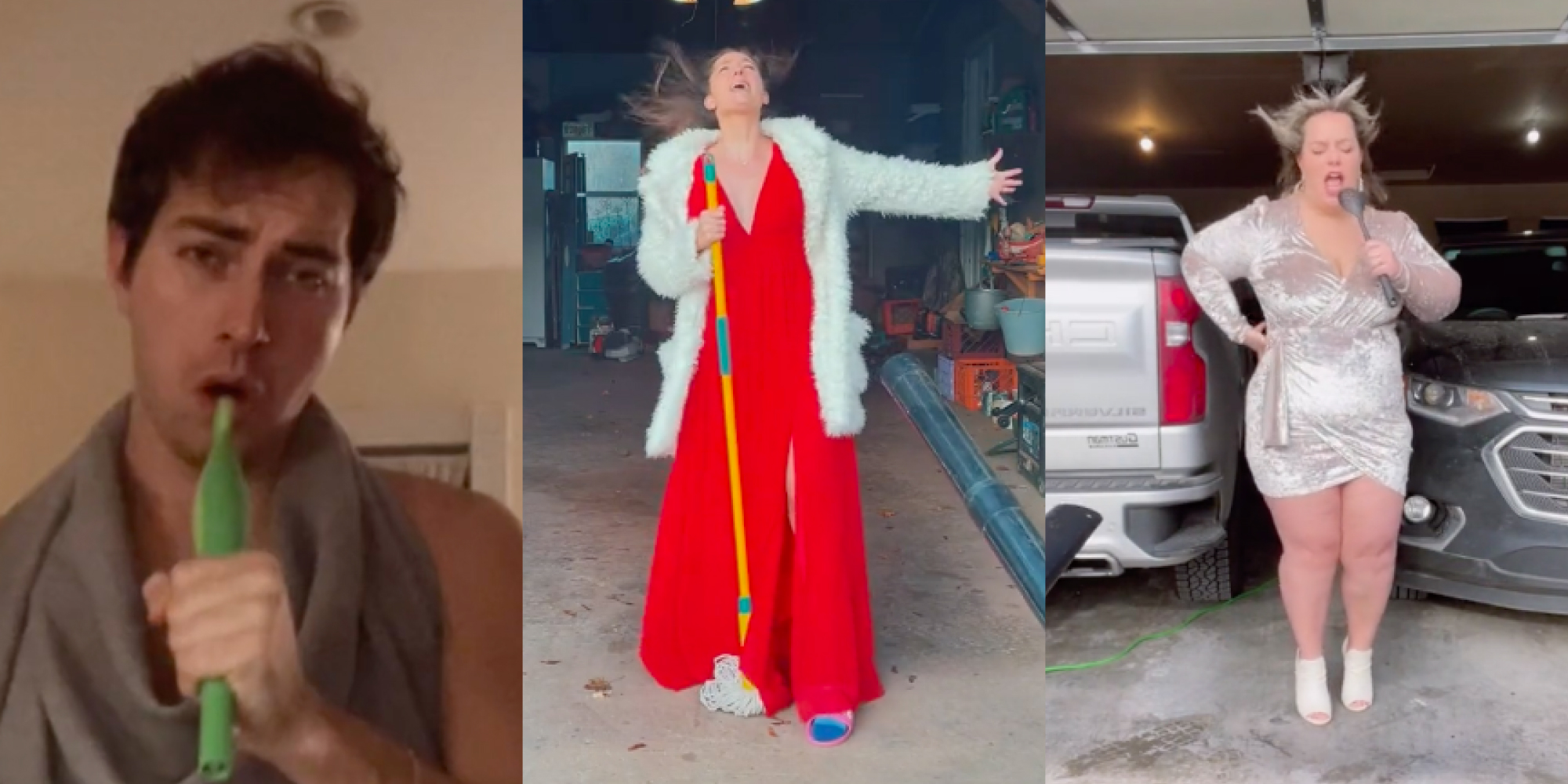 Creators sharing their dramatic lip-syncs of a Celine Dion song