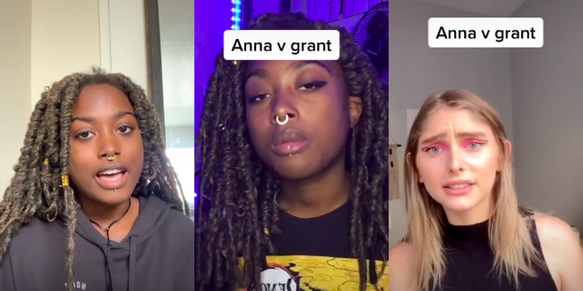 Woman being sued talking to the camera