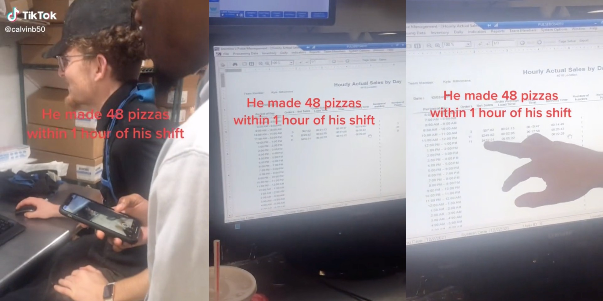 sales screen at domino's