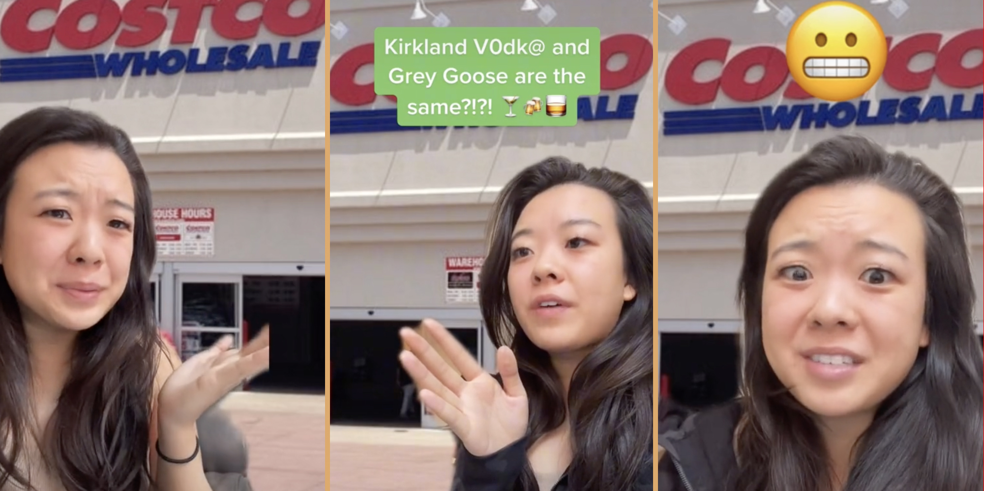 Woman in front of a Costco.