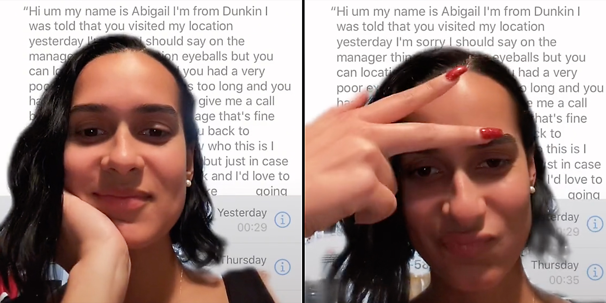 A woman smiling into camera.