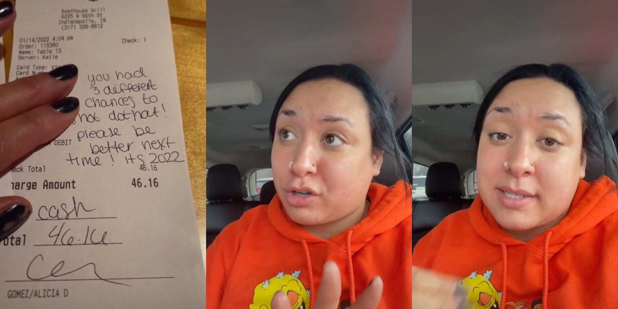 Receipt saying "You had 3 different chances to not do that! Be better next time. It’s 2022!"