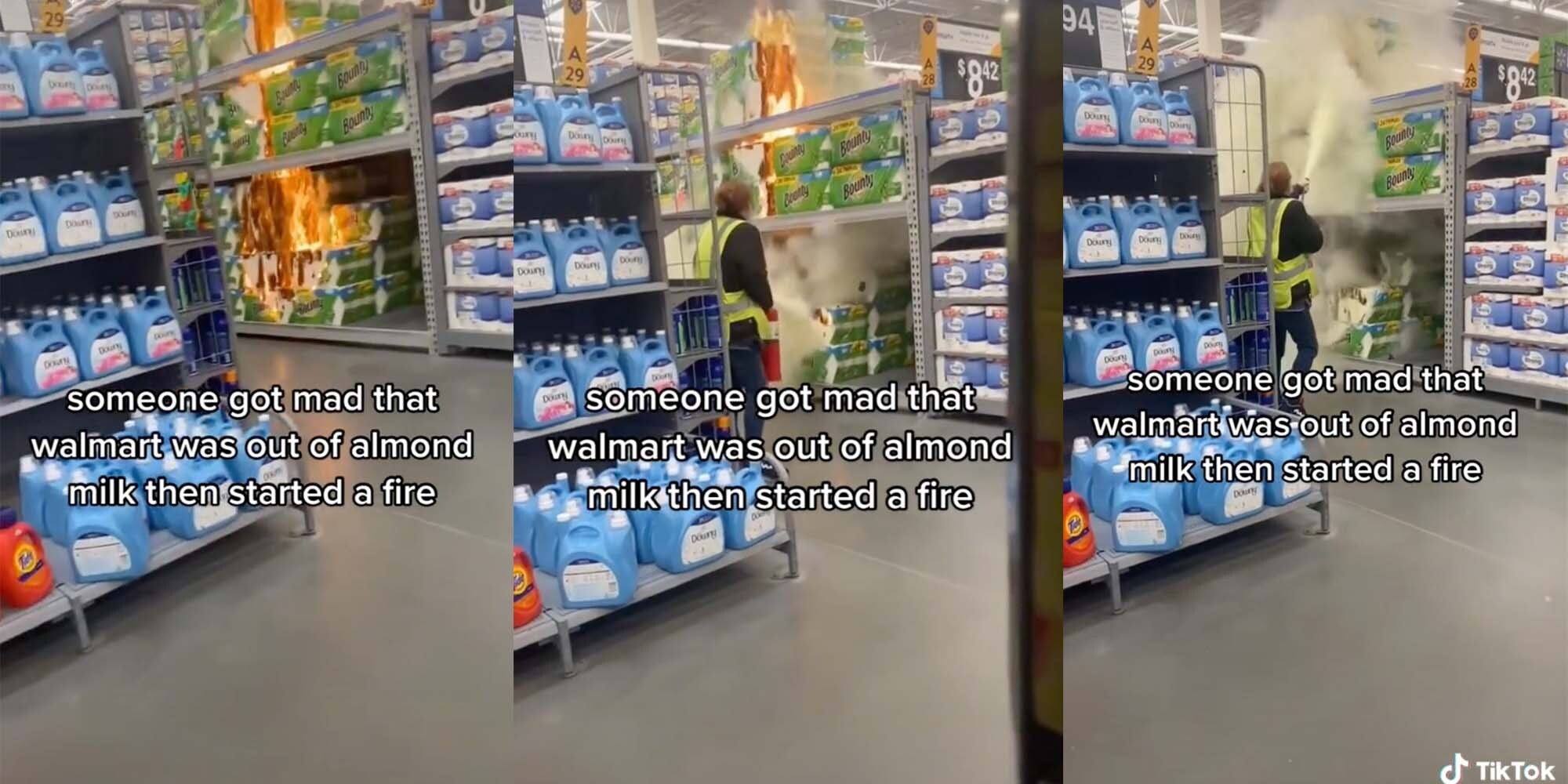 Walmart paper towel fire