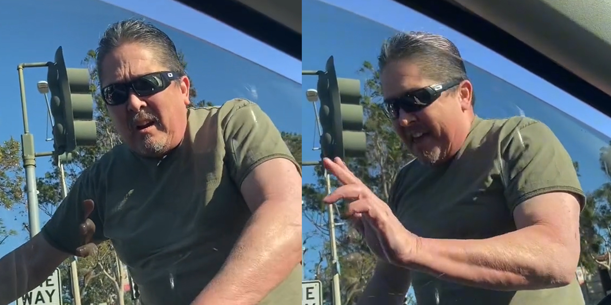 man at car window wearing sunglasses