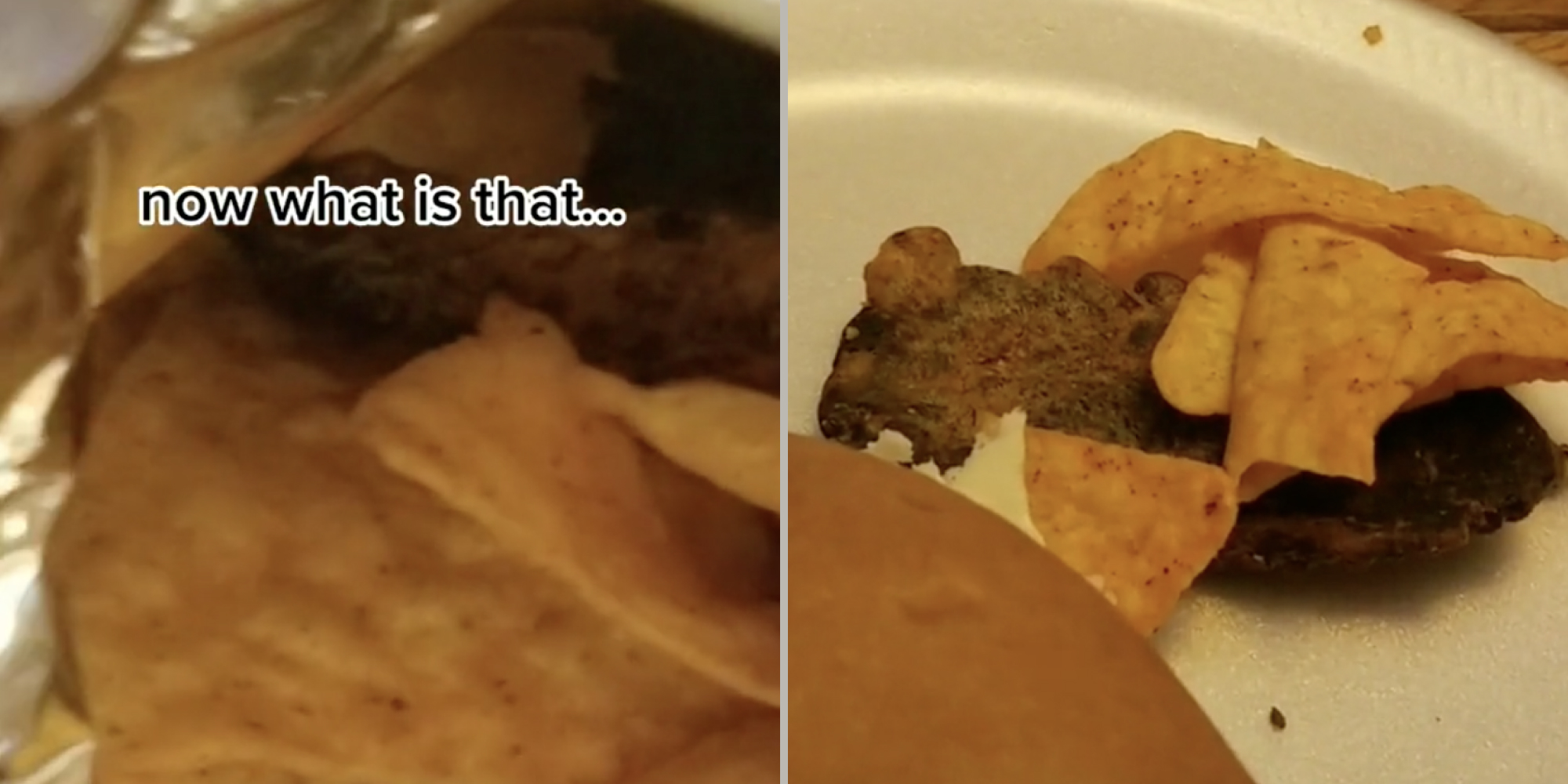 Mysterious-looking Dorito with caption "now what is that"