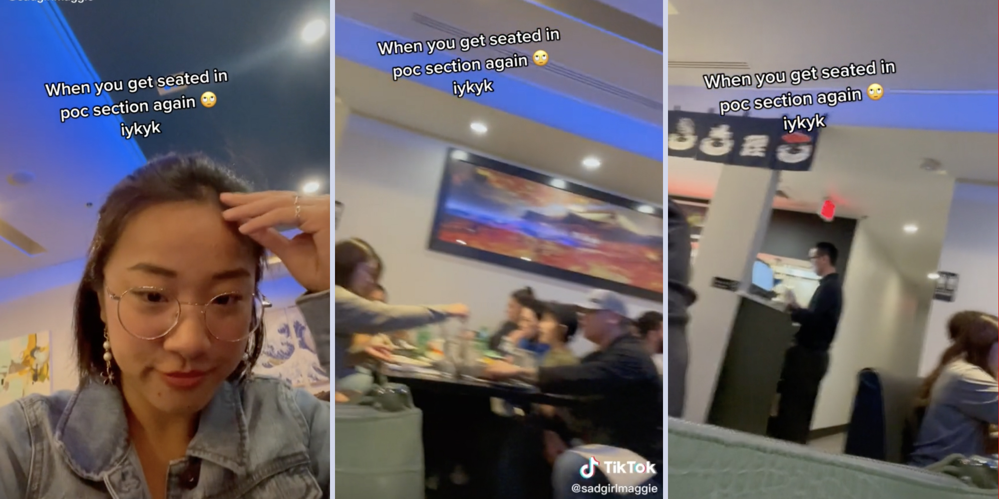 'When you get seated in the poc section again iykyk'