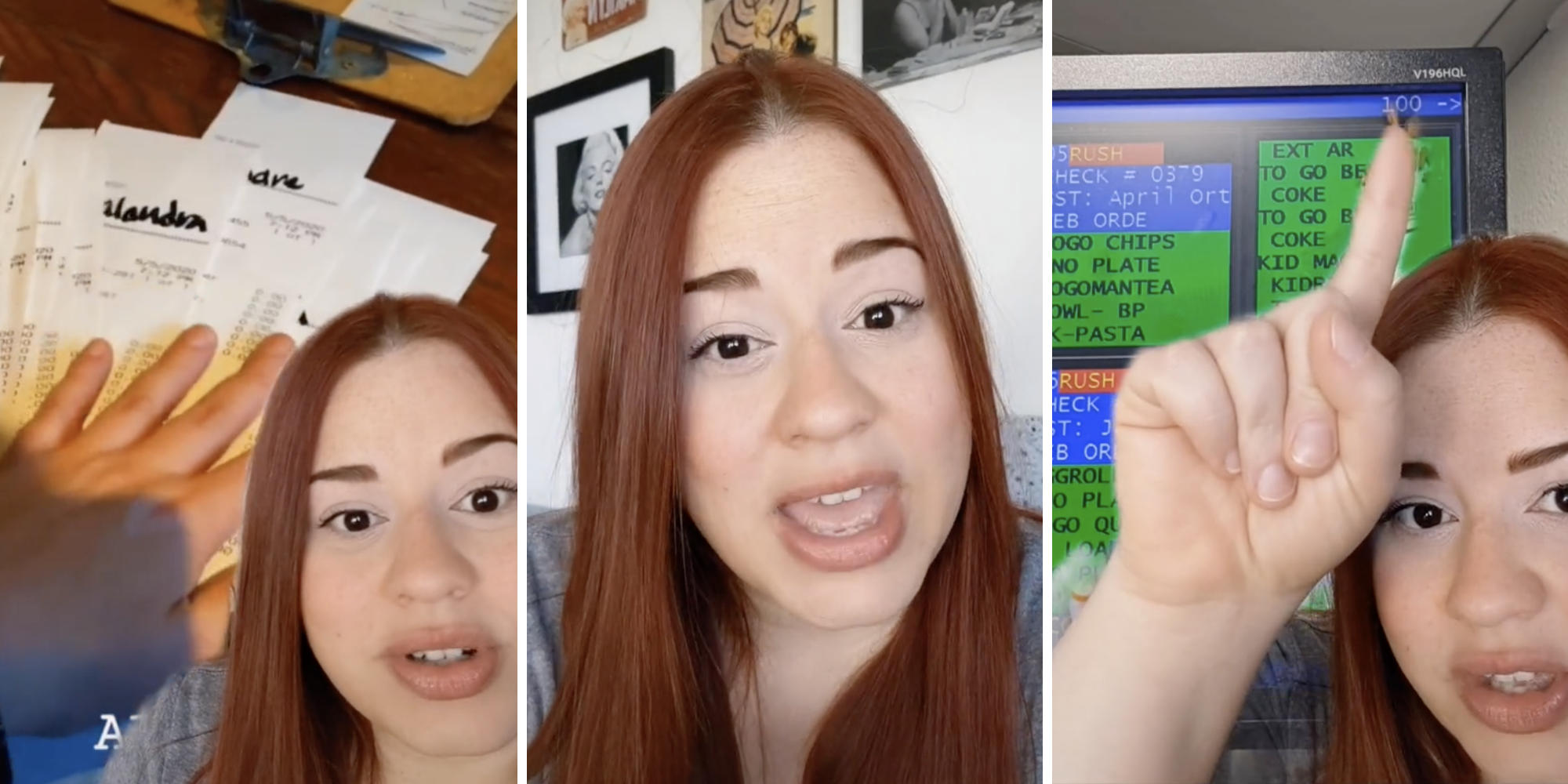 woman pointing out various parts of the chilis workplace