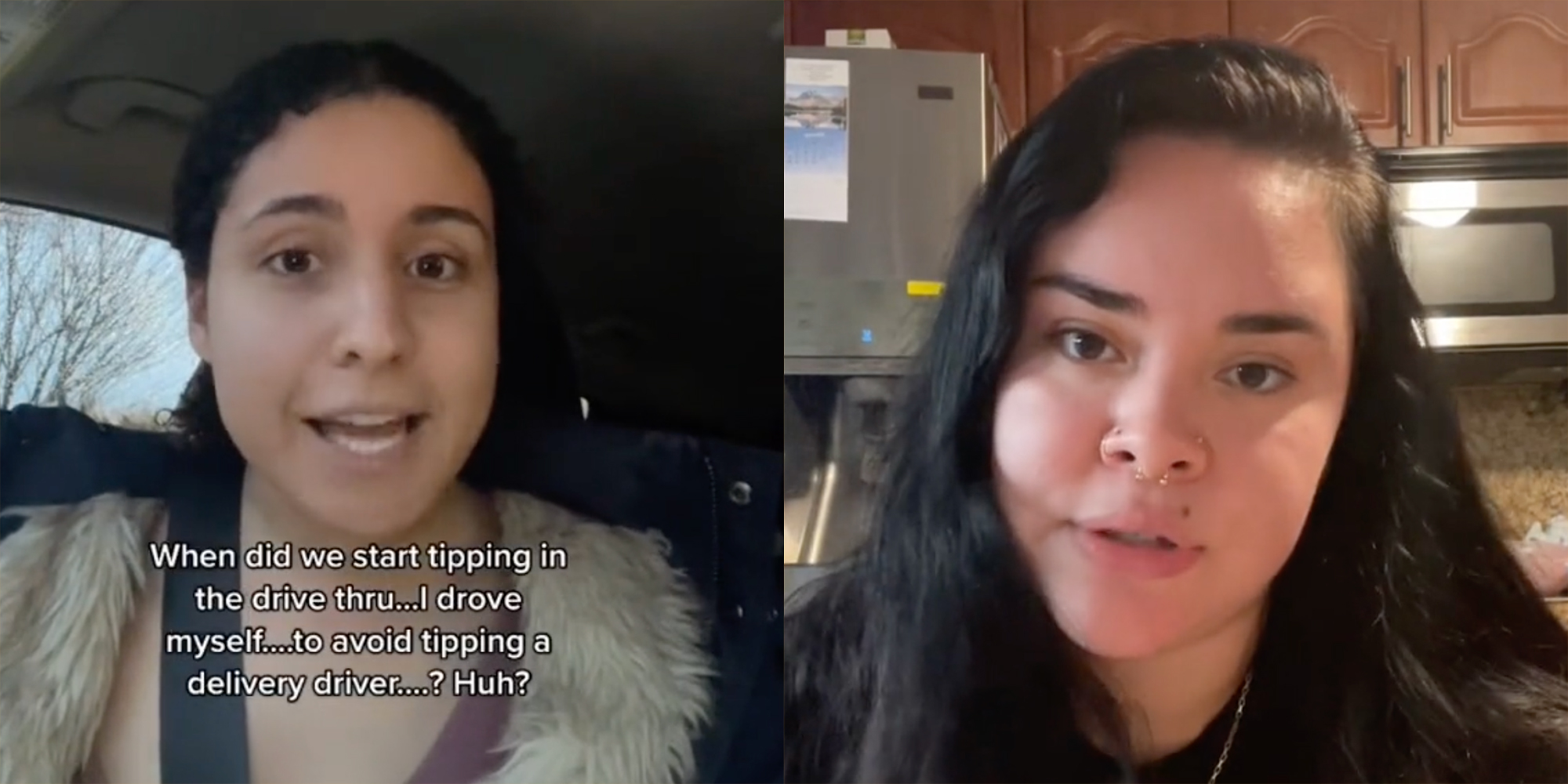 Two women talking to camera.