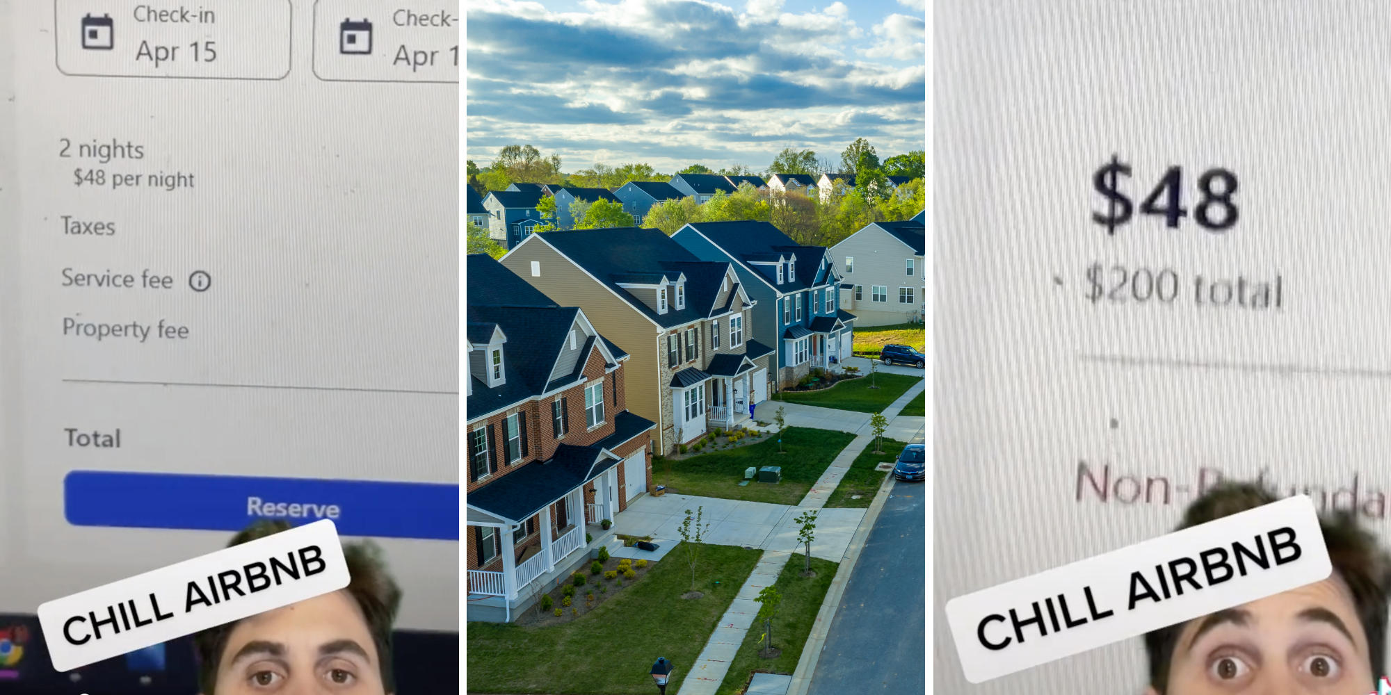 man looking at computer screen (l) (r) neighborhood (m)