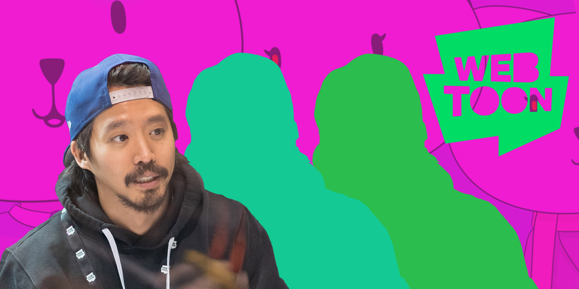 David Lee Passionfruit art pink background with webtoon logo