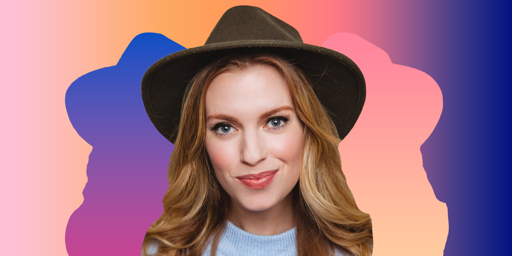 Barbara Dunkelman on pink orange purple blue gradient background passionfruit remix