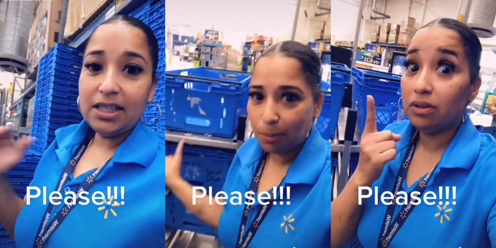 walmart worker with caption "Please!!!"