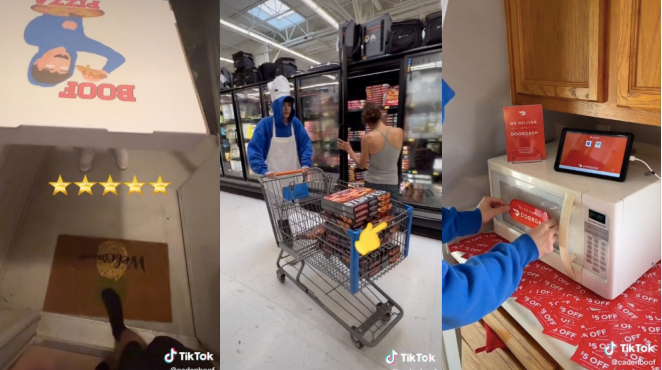 man buys walmart pizzas and sells on doordash tiktok