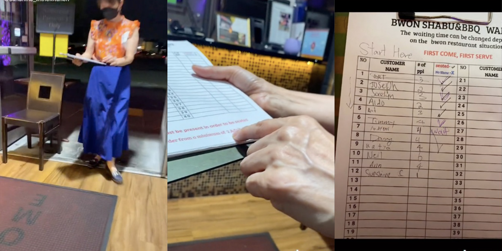 woman kicked out of restaurant because the minimum of two diners policy tiktok