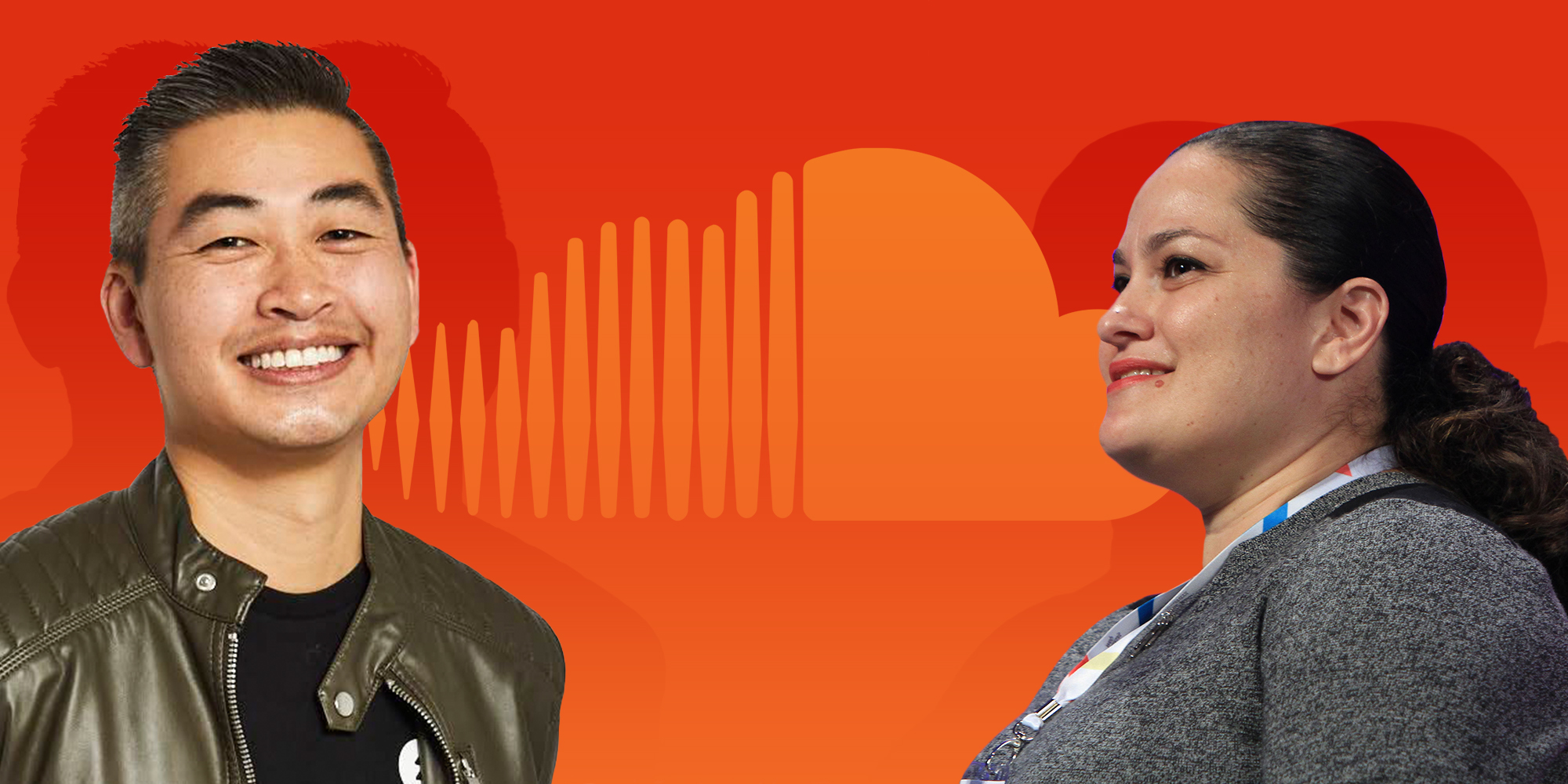 Tracy Chan (l) Lauren Wirtzer Seawood (r) with Soundcloud logo